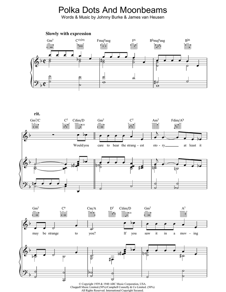 Polka Dots And Moonbeams Acoustic Guitar scores gallery preview page 1