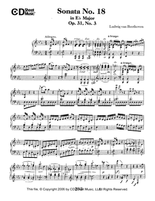 Book cover for Sonata No. 18 In E-flat Major, Op. 31, No. 3