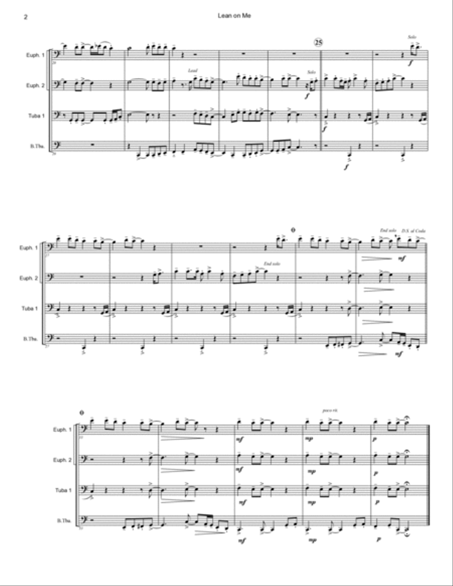 Lean On Me Lean On Me Brass Ensemble scores gallery preview page 2