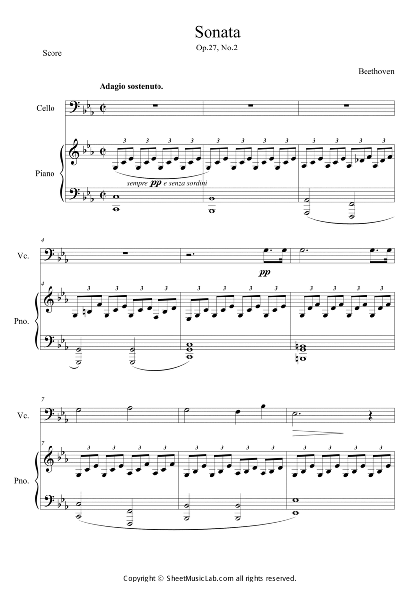 Moonlight Sonata Op.27, No.2 in c minor image number null