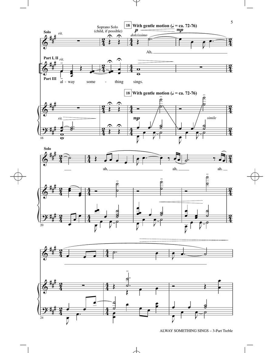 Alway Something Sings 3-Part scores gallery preview page 3