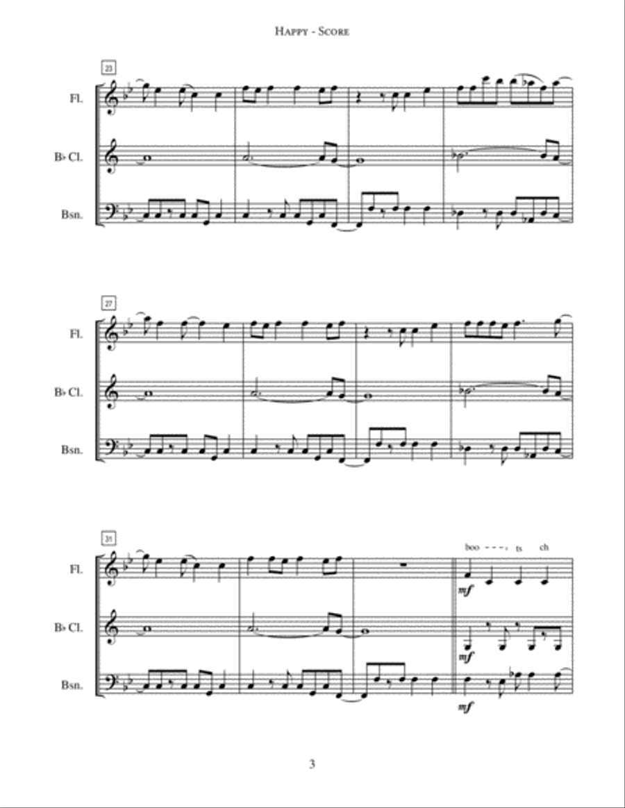 Happy Happy Woodwind Trio scores gallery preview page 5