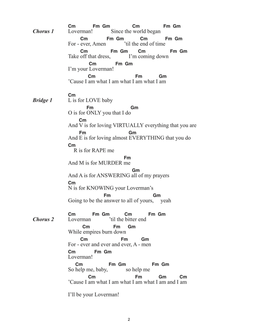 Loverman Acoustic Guitar scores gallery preview page 2