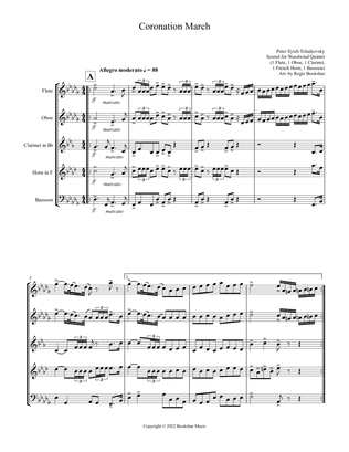 Coronation March (Db) (Woodwind Quintet - 1 Flute, 1 Oboe, 1 Clar, 1 Hrn, 1 Bassoon)