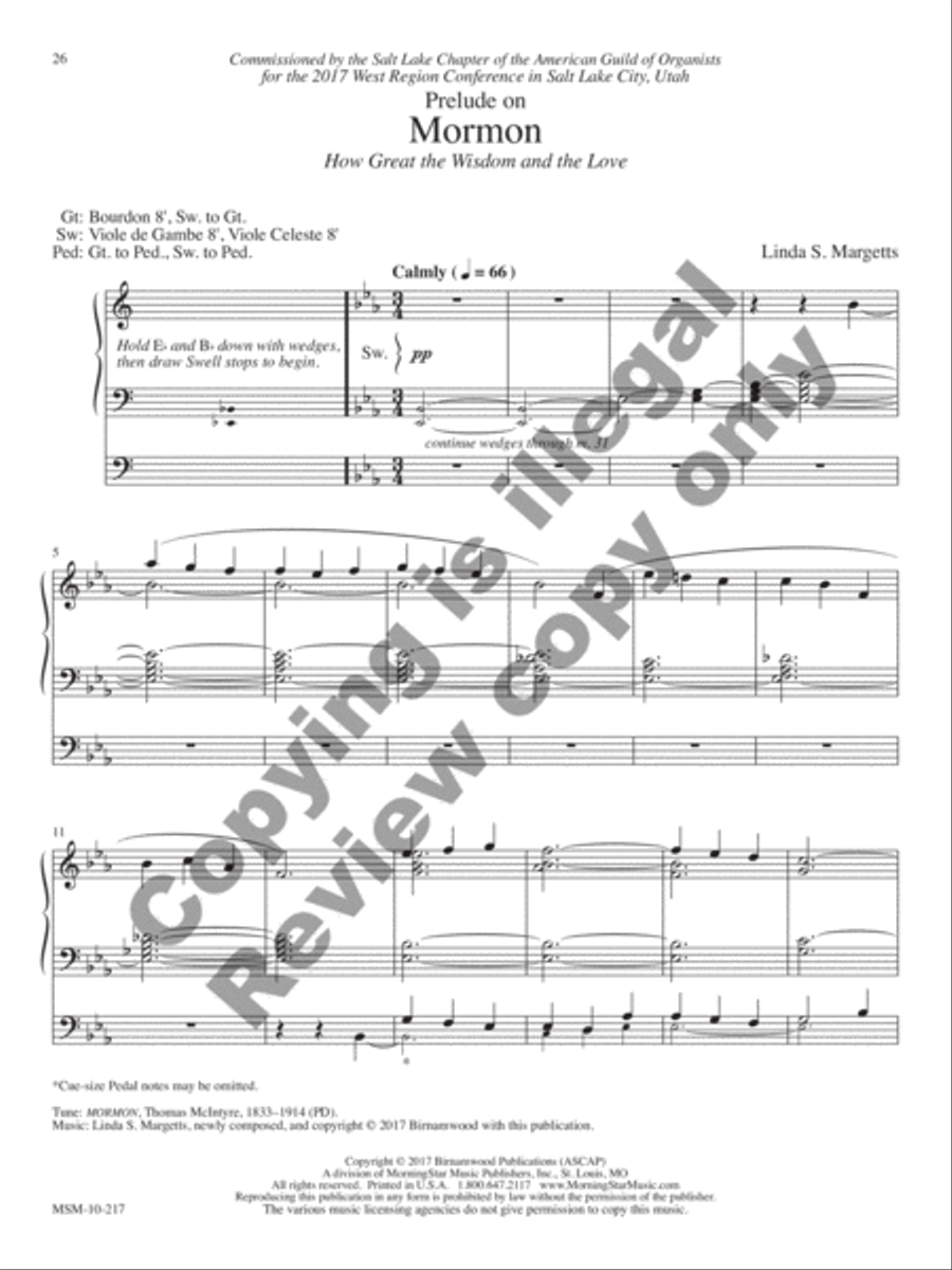 Reflections: Nine Hymn Arrangements Celebrating 150 Years of Organ Music in Salt Lake City Organ scores gallery preview page 9