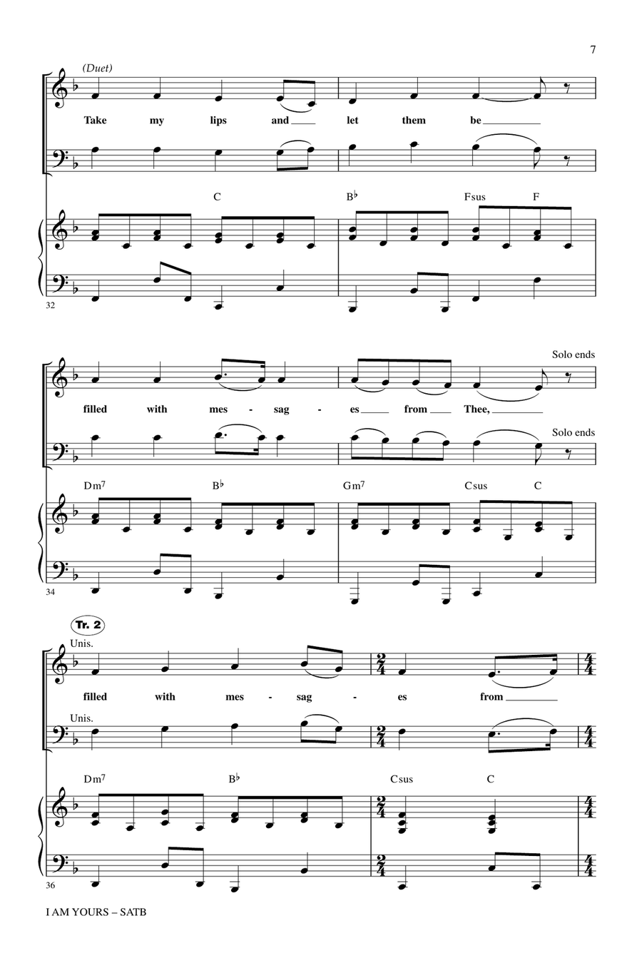 I Am Yours (With Take My Life And Let It Be) 4-Part scores gallery preview page 6