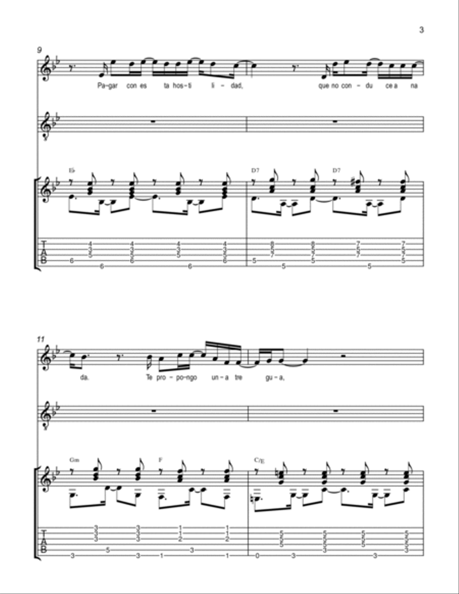 Perdoname Perdoname Guitar Tablature scores gallery preview page 3