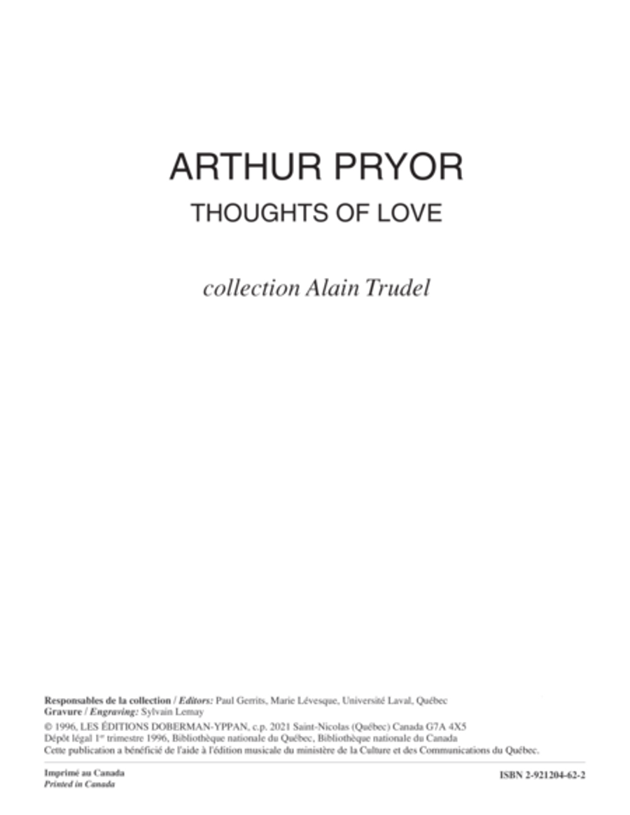 Thoughts of Love (trombone) (score) Orchestra scores gallery preview page 1