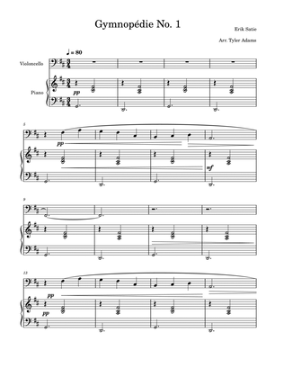 Book cover for Gymnopédie No. 1 (Cello Solo and Piano)
