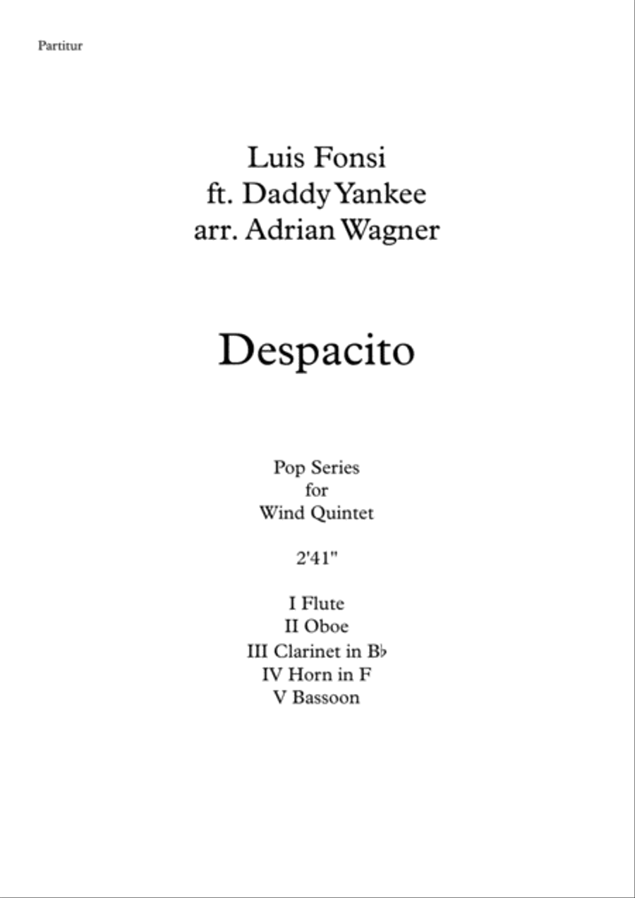 Despacito Despacito Woodwind Quintet scores gallery preview page 2