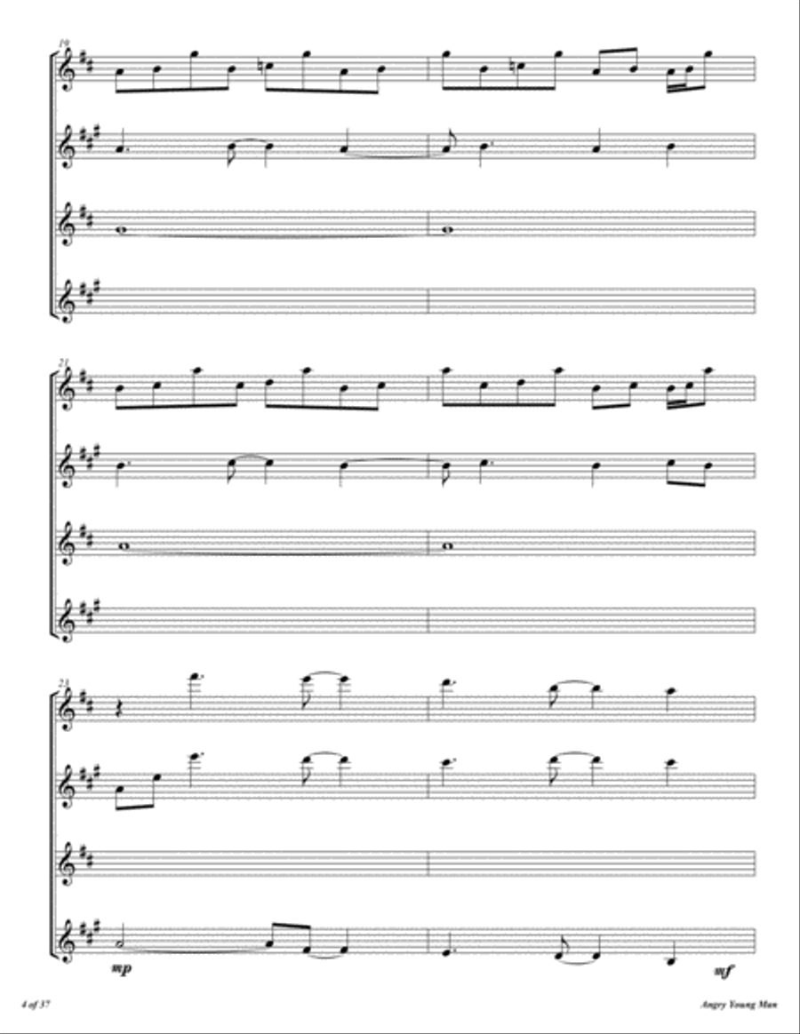 Angry Young Man Woodwind Quartet scores gallery preview page 5
