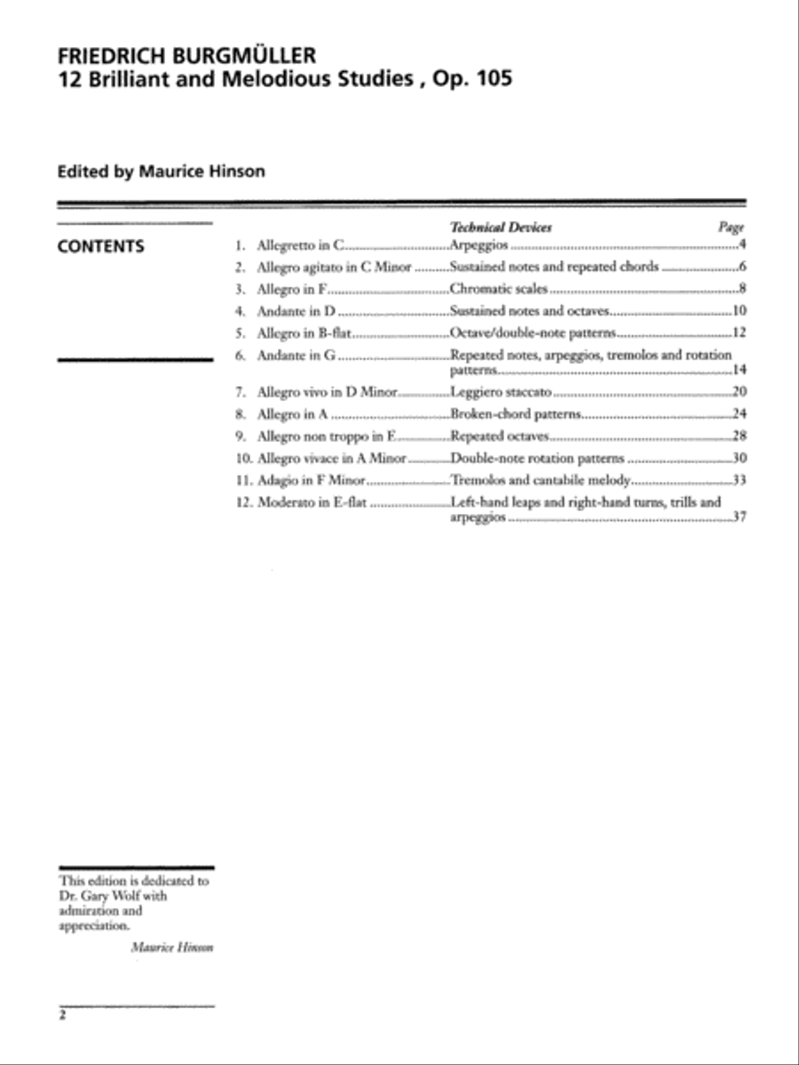 Burgmüller -- 12 Brilliant Studies, Op. 105 Piano Method scores gallery preview page 2