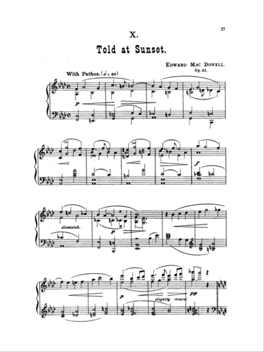 MacDowell: Woodland Sketches Piano Solo scores gallery preview page 1