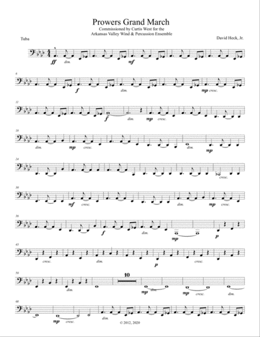Prowers Grand March - Tuba Concert Band scores gallery preview page 1