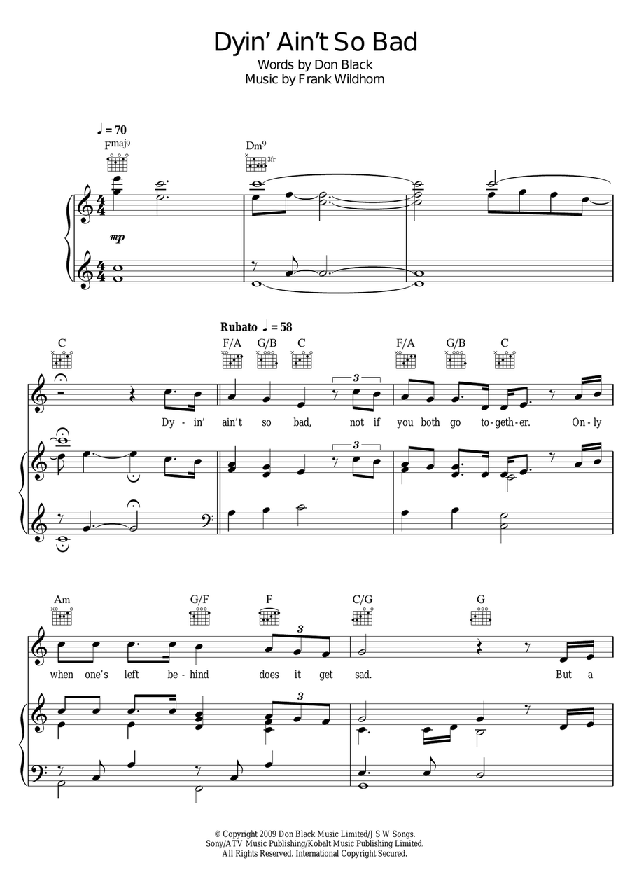 Dyin' Ain't So Bad (from the Musical 