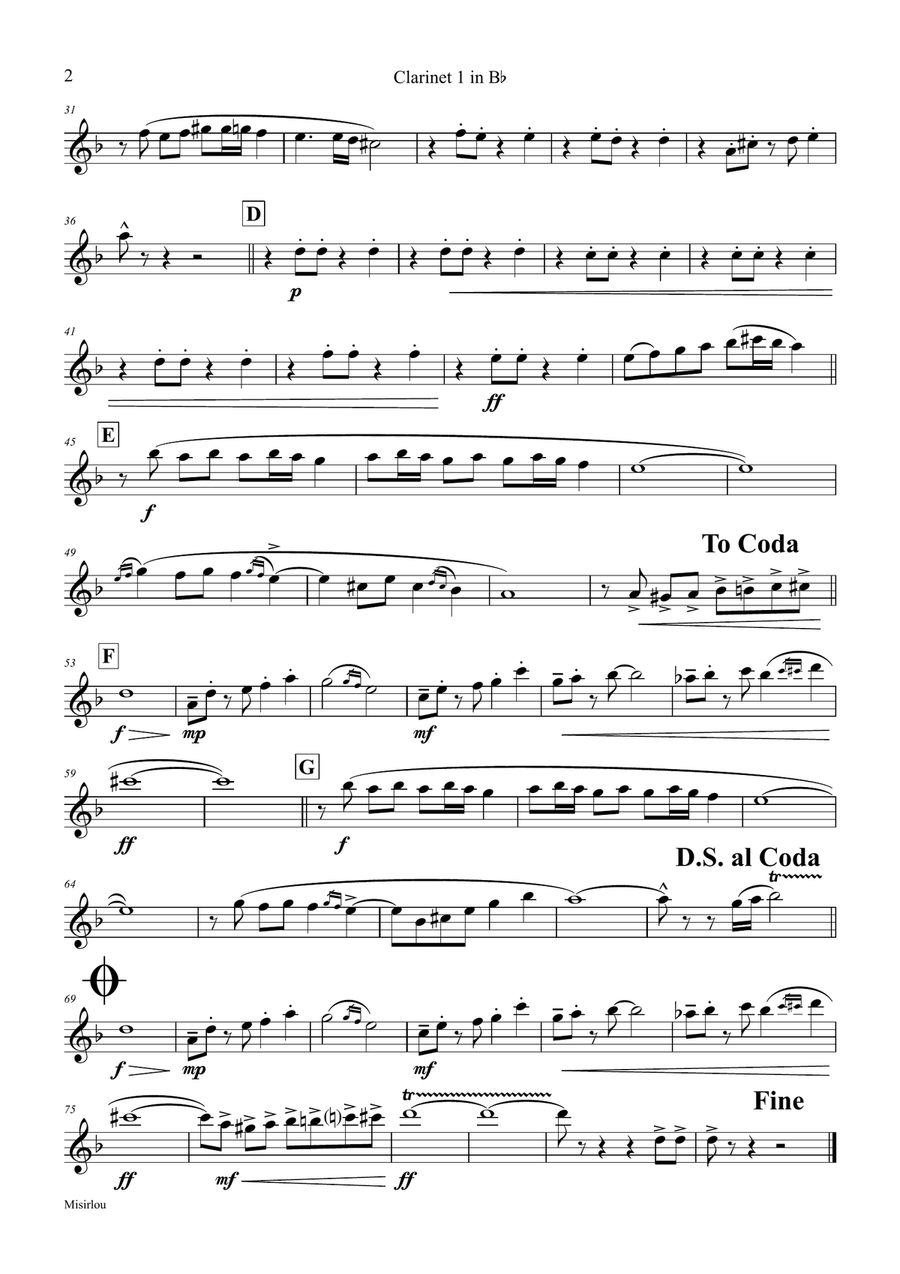 Misirlou - Pulp Fiction - Clarinet Quintet Clarinet Quintet scores gallery preview page 6