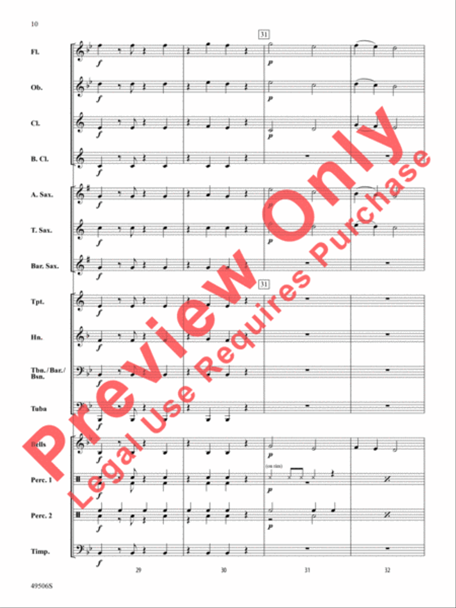 Trombones in Paradise Concert Band scores gallery preview page 11