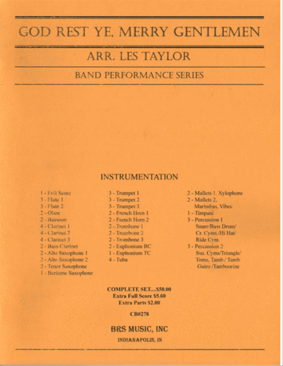 God Rest Ye, Merry Gentlemen Concert Band scores gallery preview page 1