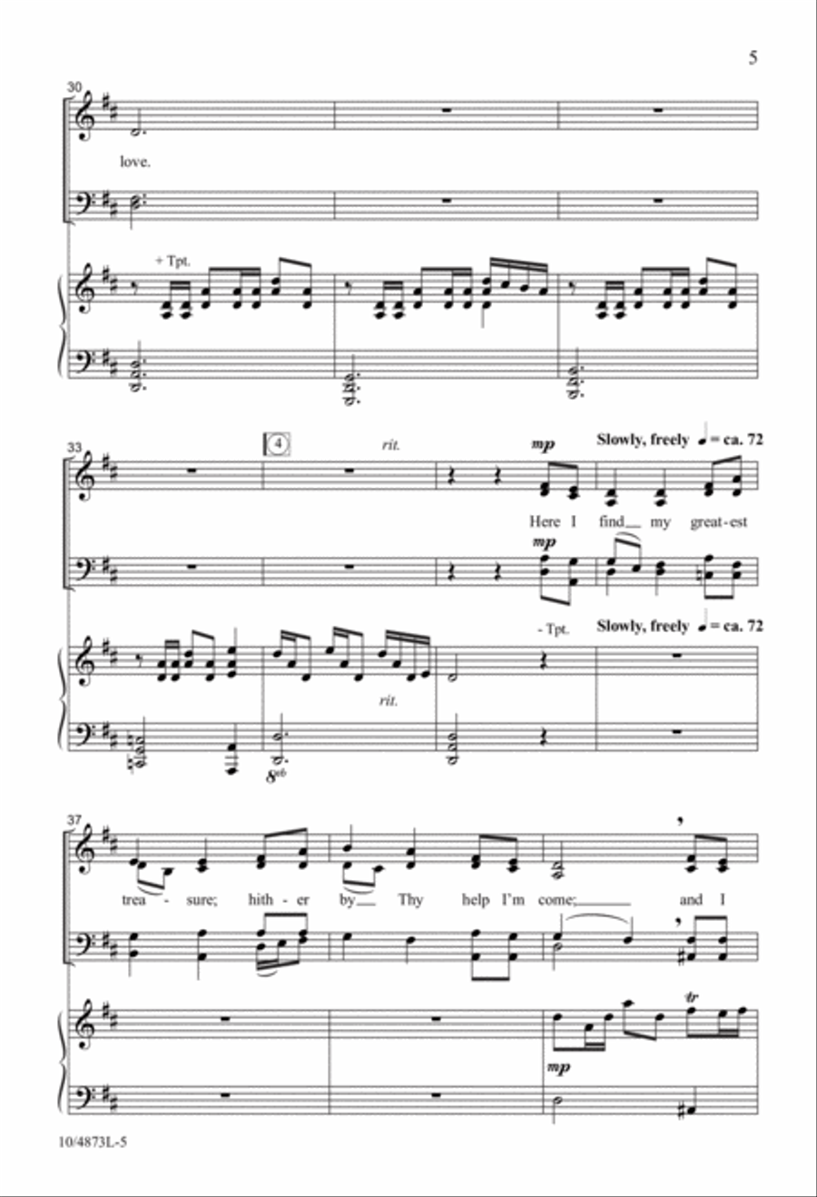 Tune My Heart to Sing Thy Grace 4-Part scores gallery preview page 5