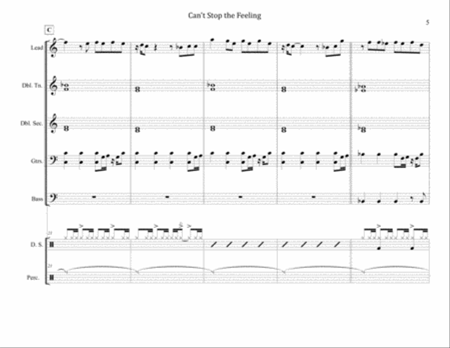Can't Stop The Feeling from TROLLS Steel Drum Band scores gallery preview page 5