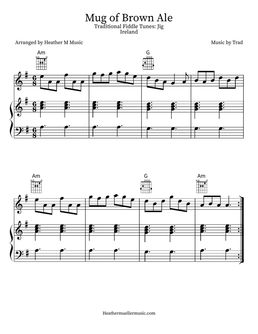 Mug of Brown Ale Violin Solo scores gallery preview page 1