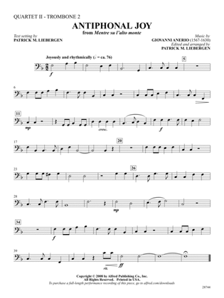 Antiphonal Joy (from Mentre su l'alto monte): 4th Trombone