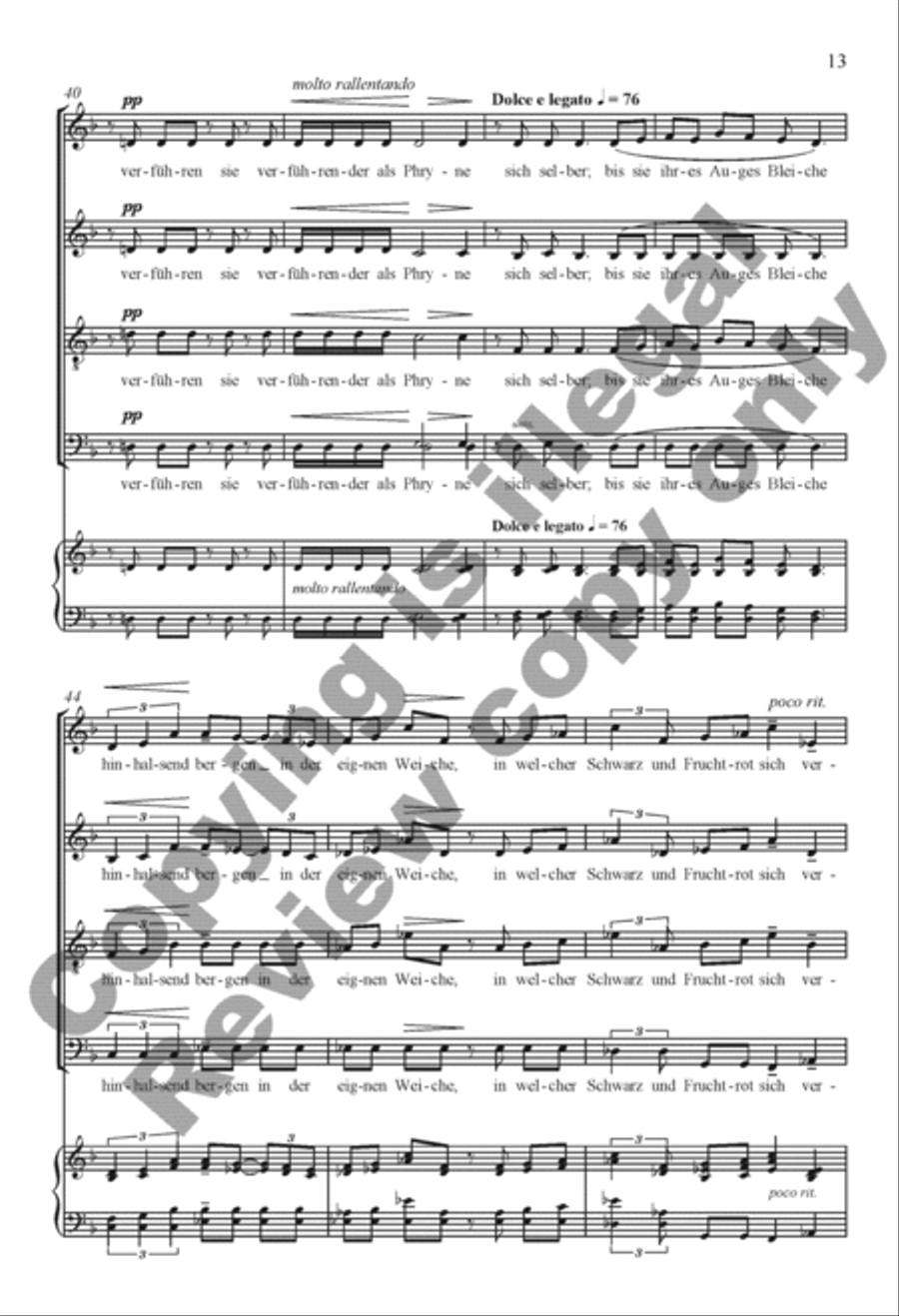Rilke Songs: 3. Die Flamingos Divisi scores gallery preview page 12