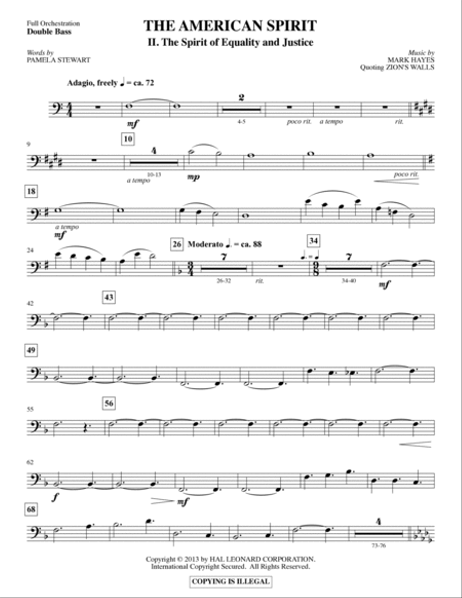 The American Spirit - Double Bass Choir scores gallery preview page 5