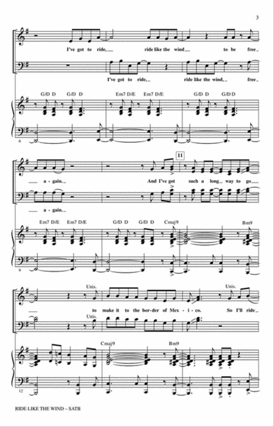 Ride Like the Wind Ride Like the Wind 4-Part scores gallery preview page 3
