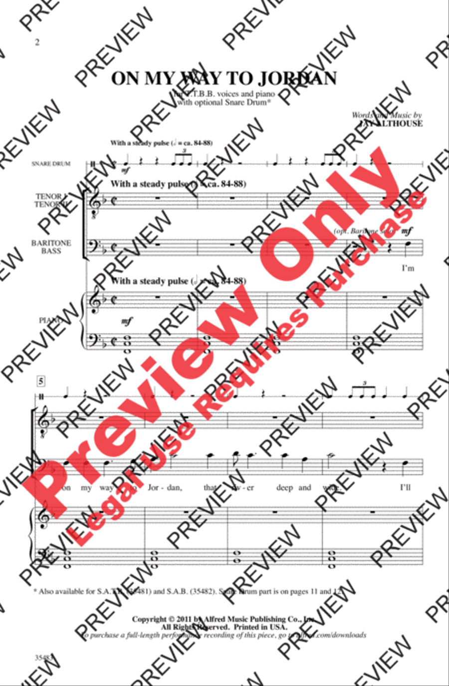 On My Way to Jordan Men's Choir scores gallery preview page 2