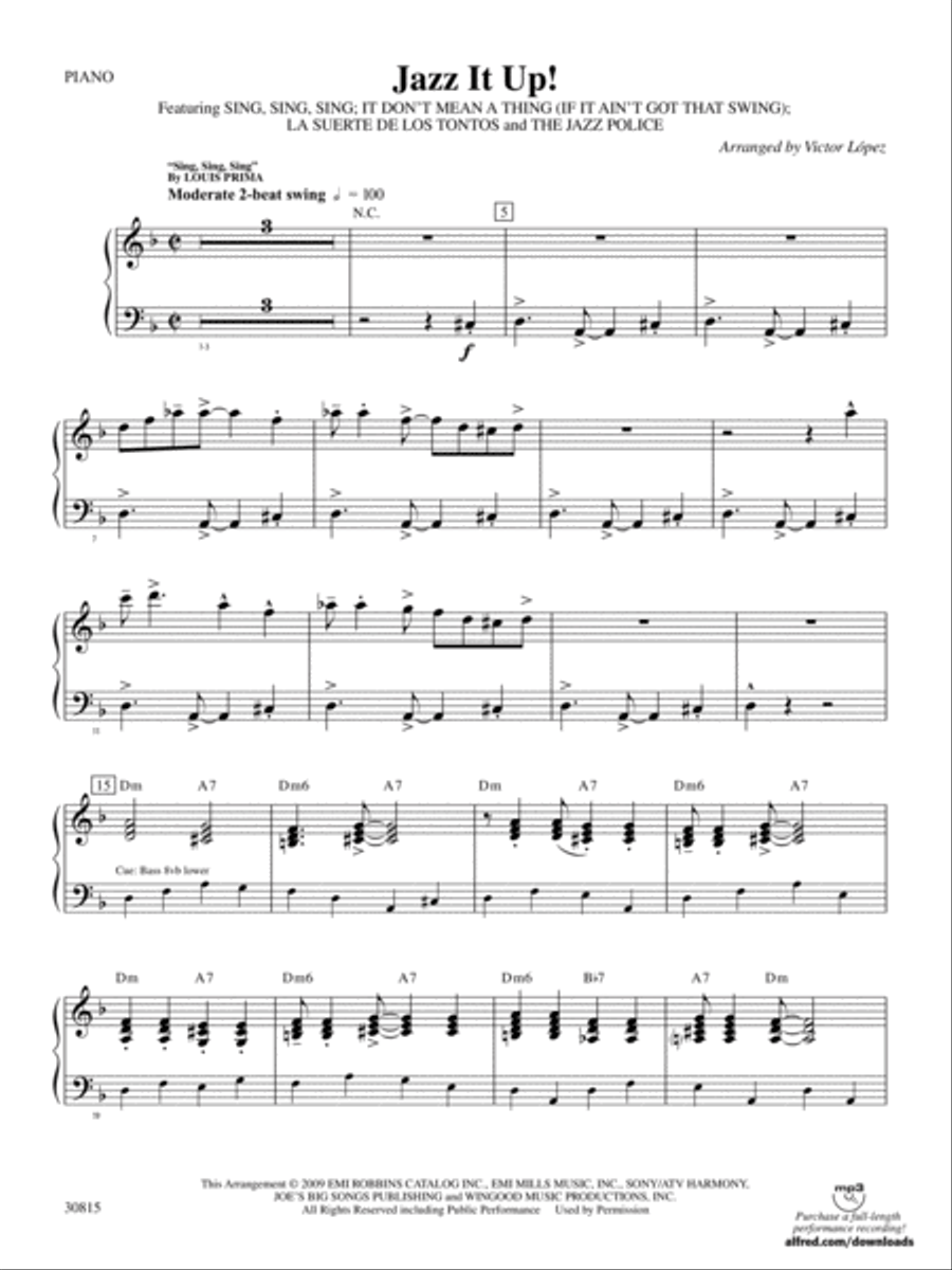 Jazz It Up!: Piano Accompaniment Concert Band scores gallery preview page 1