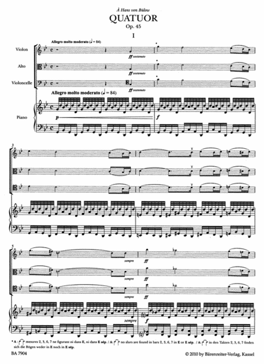 Quatuor g minor op. 45