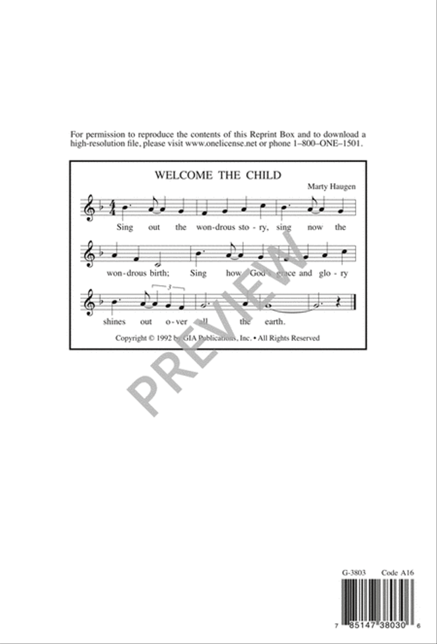 Welcome the Child 4-Part scores gallery preview page 17