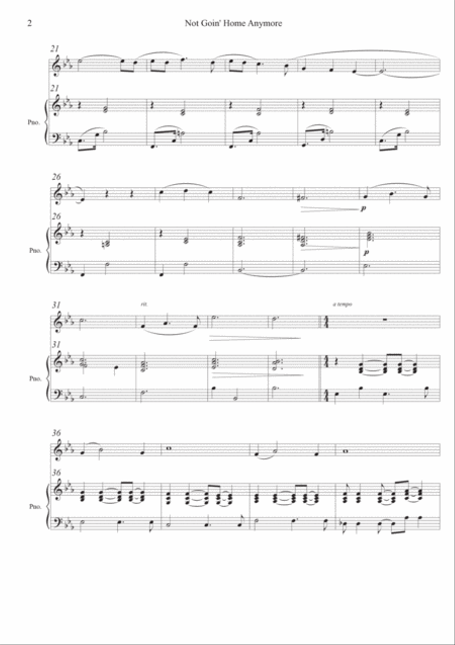 Not Goin' Home Anymore Piano scores gallery preview page 2