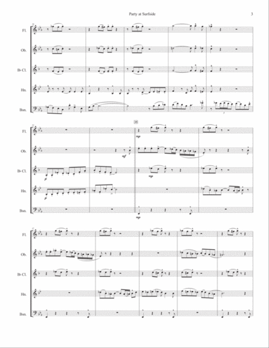 Party at Surfside - for Woodwind Quintet Woodwind Quintet scores gallery preview page 4
