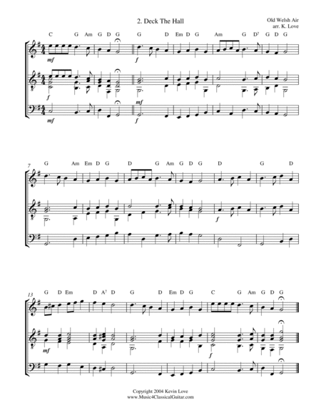 A Christmas Primer (Violin, Cello and Guitar) - Score and Parts image number null