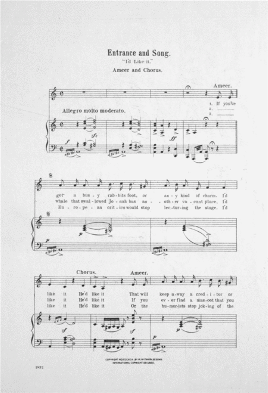 Entrance and Song. I'd Like It. (Ameer and Chorus) Choir scores gallery preview page 2
