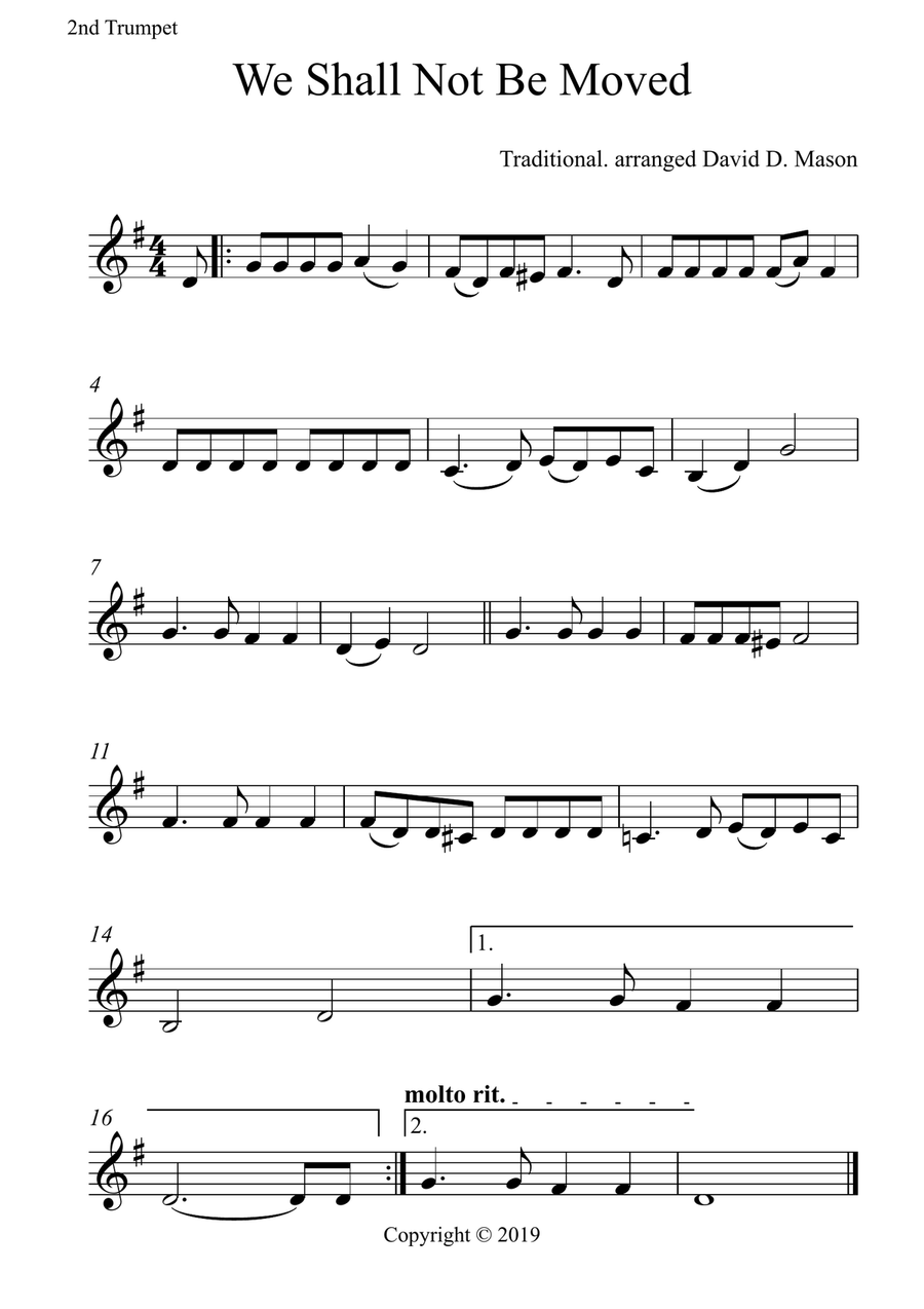 We Shall Not Be Moved Brass Ensemble scores gallery preview page 3