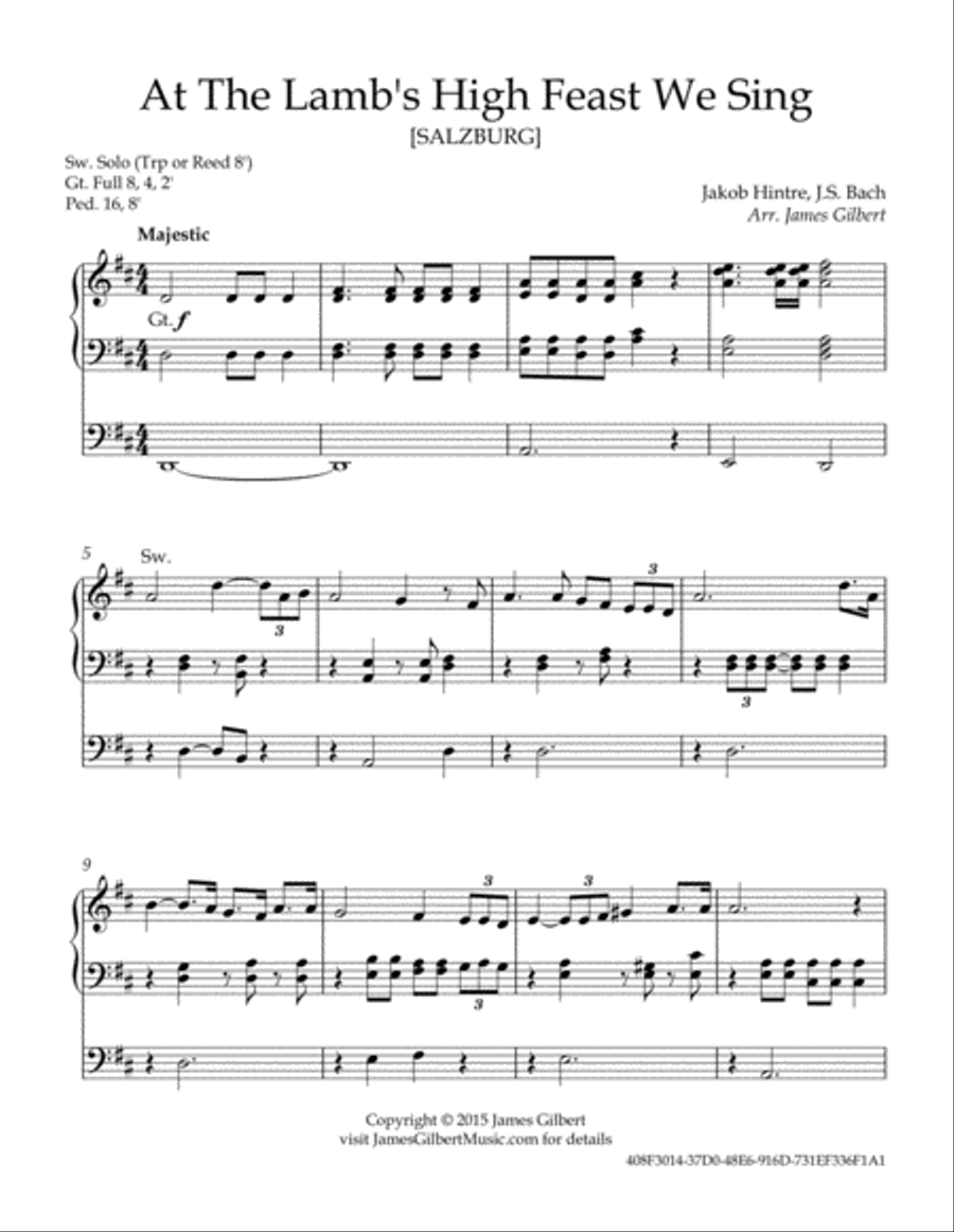 At The Lamb's High Feast We Sing Organ Solo scores gallery preview page 2