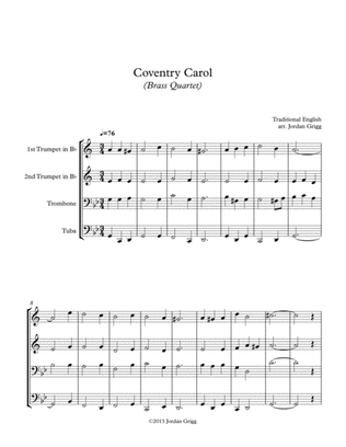 Coventry Carol (Brass Quartet)