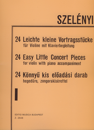 Book cover for 24 leichte kleine Vortragsstücke I