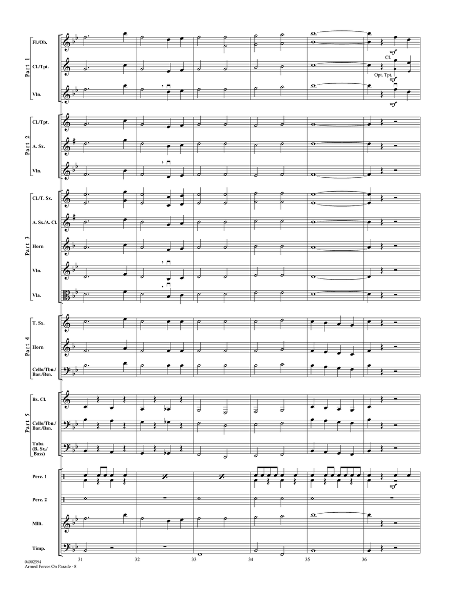 Armed Forces on Parade - Conductor Score (Full Score) Concert Band scores gallery preview page 6