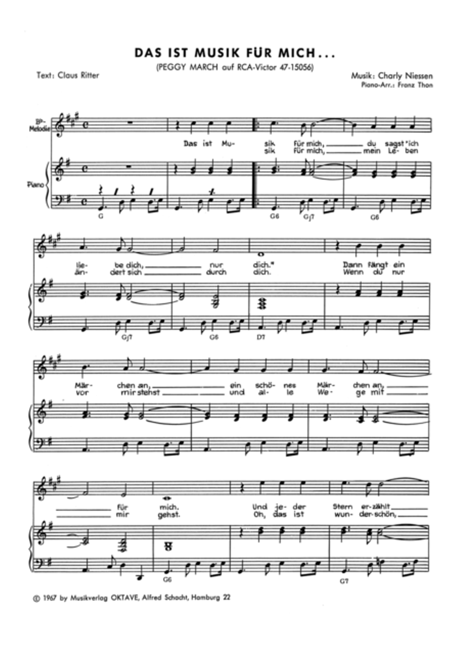 Das Ist Musik Fur Mich Piano, Vocal scores gallery preview page 2