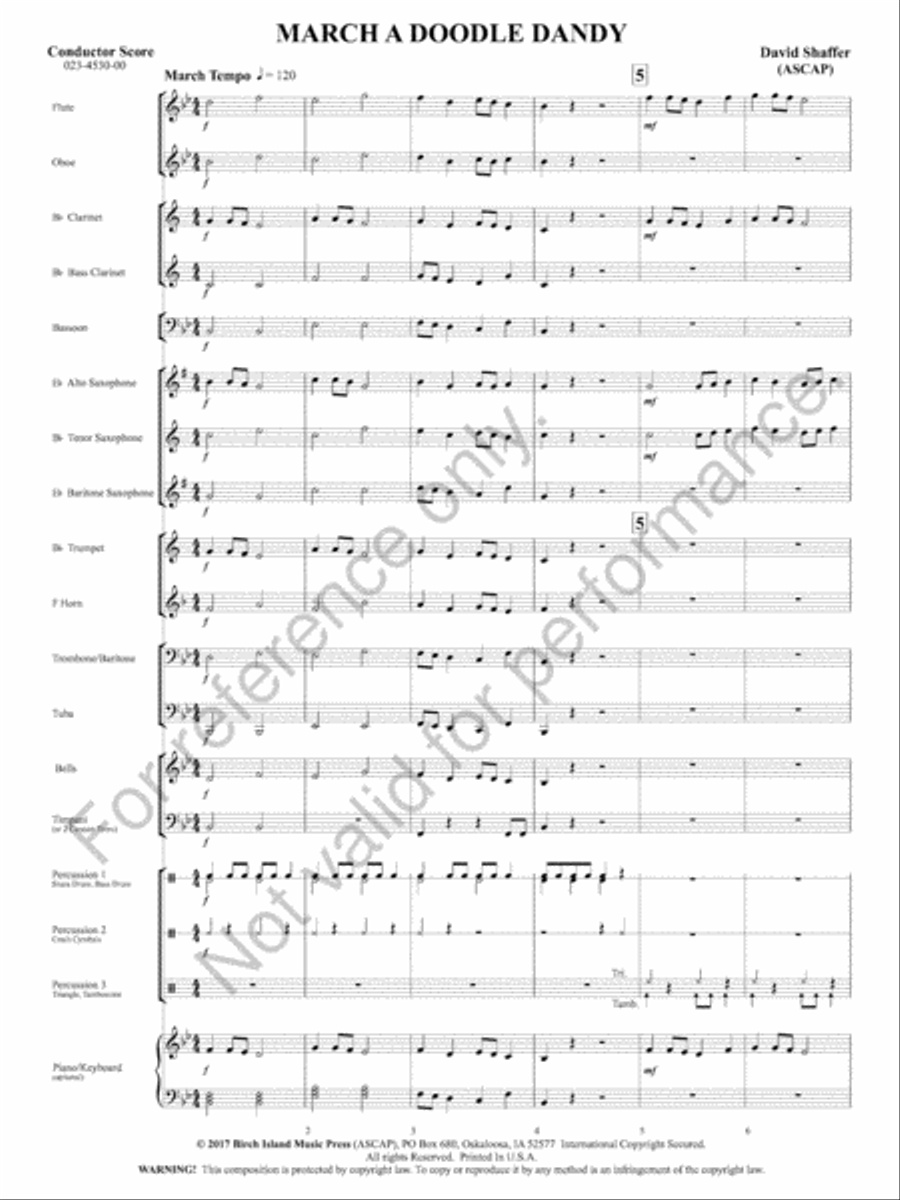 March A Doodle Dandy Concert Band scores gallery preview page 4