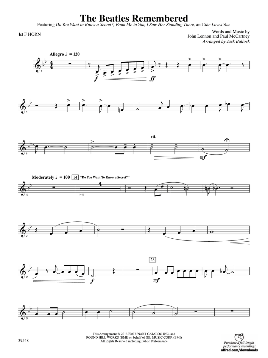 The Beatles Remembered: 1st F Horn