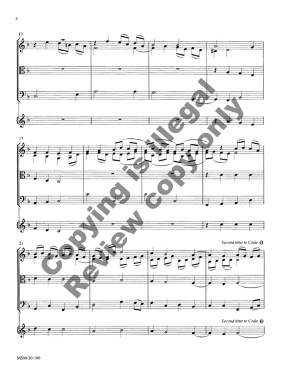 Lo, How a Rose E'er Blooming String Quartet scores gallery preview page 7