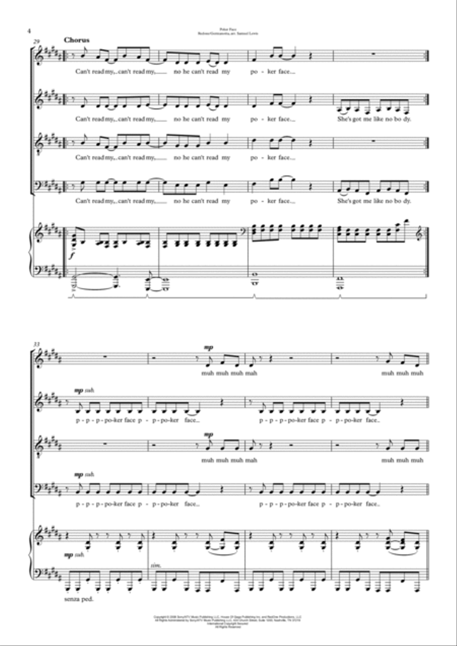 Poker Face 4-Part scores gallery preview page 4
