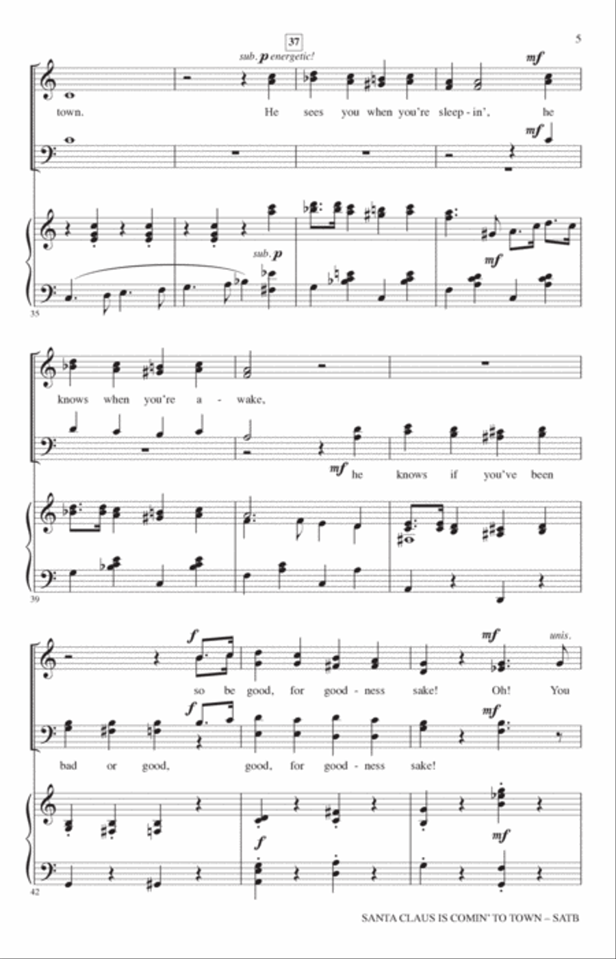 Santa Claus Is Comin' To Town (arr. John Leavitt) 4-Part scores gallery preview page 4
