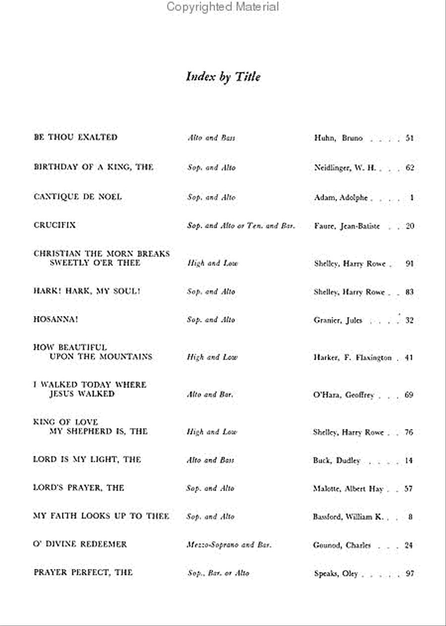 Schirmer's Favorite Sacred Duets Piano Accompaniment scores gallery preview page 2