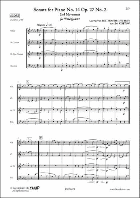 Sonata For Piano No. 14 Opus 27 No. 2 - 2Nd Movement